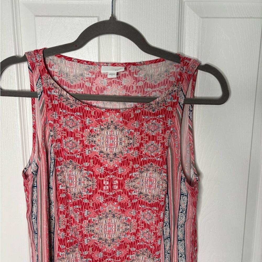J. Jill Red Pink Paisley Sleeveless Shift Rayon Small - Picture 3 of 6